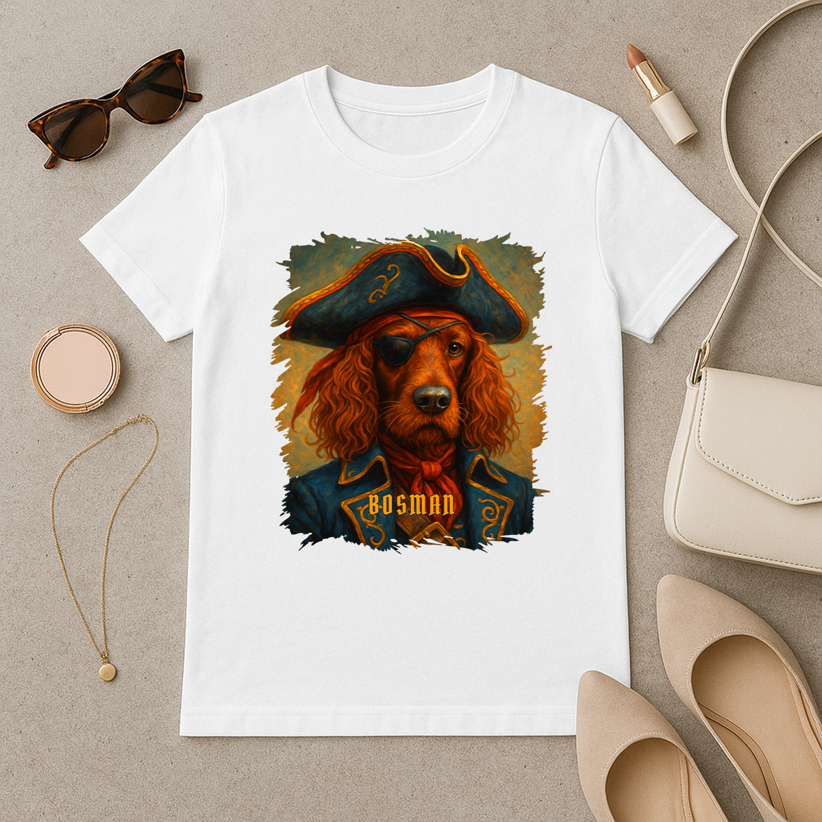 Hund als Pirat – Damen-T-Shirt mit Aufdruck für Hundefreunde