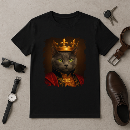 Königliche Katze – Herren-T-Shirt mit Aufdruck für Katzenliebhaber