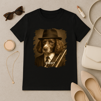 Hund als Jazzmusiker – Damen-T-Shirt mit Aufdruck für Hundefans