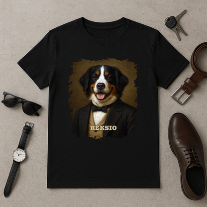 Hund im eleganten Stil – personalisiertes Herren-T-Shirt für Hundeliebhaber