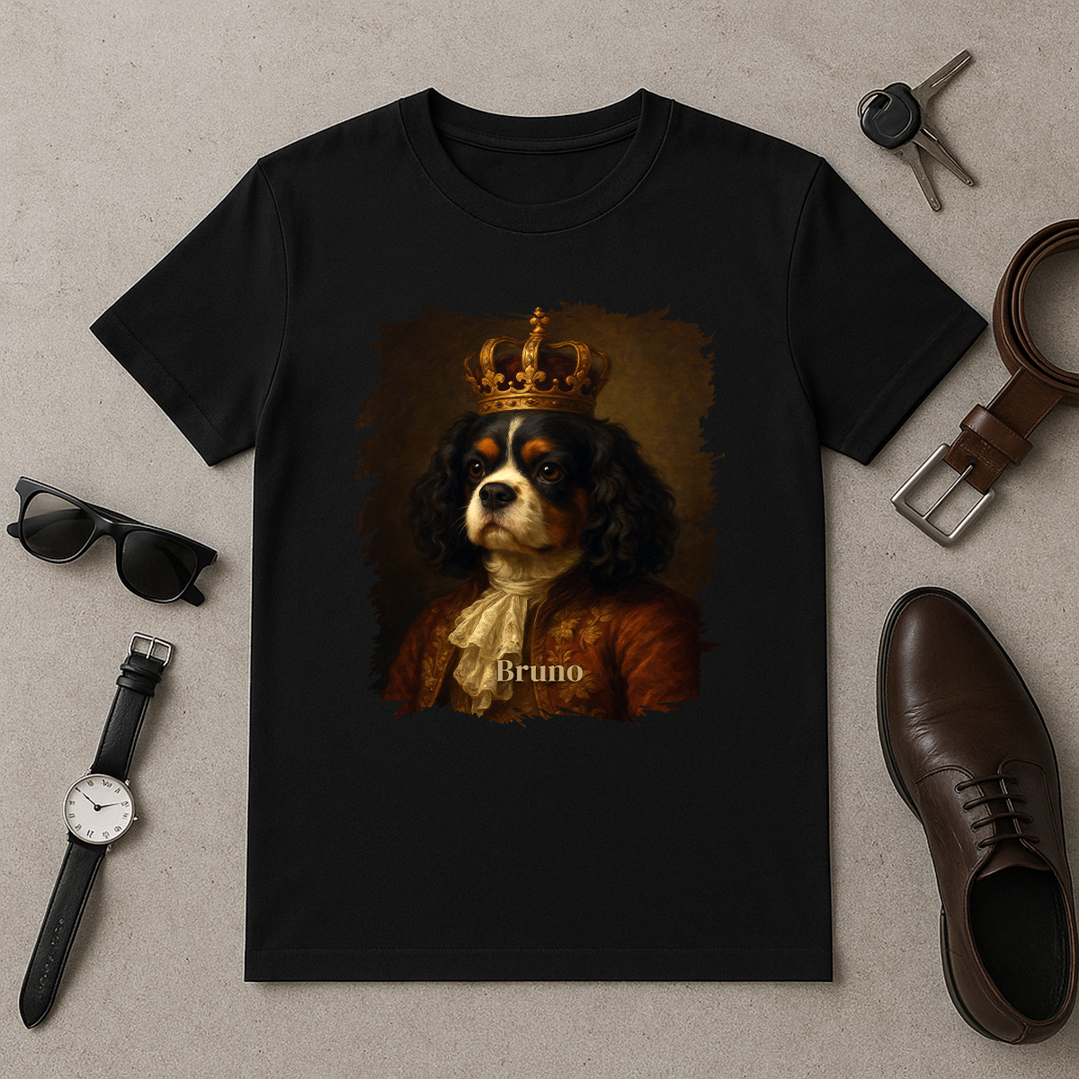 Hund in königlicher Ausführung – Herren-T-Shirt mit Aufdruck für Hundefans