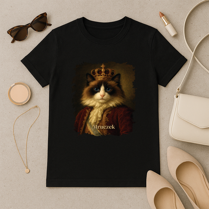 Königliche Katze – personalisiertes Damen-T-Shirt für Katzenliebhaberinnen