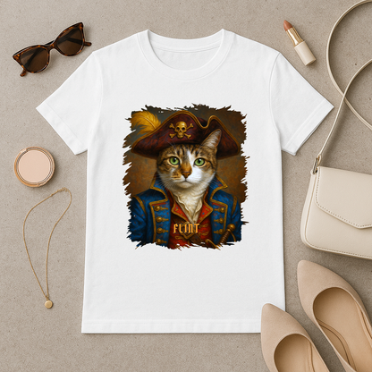Piratkatze – Damen-T-Shirt mit Aufdruck für Katzenfans