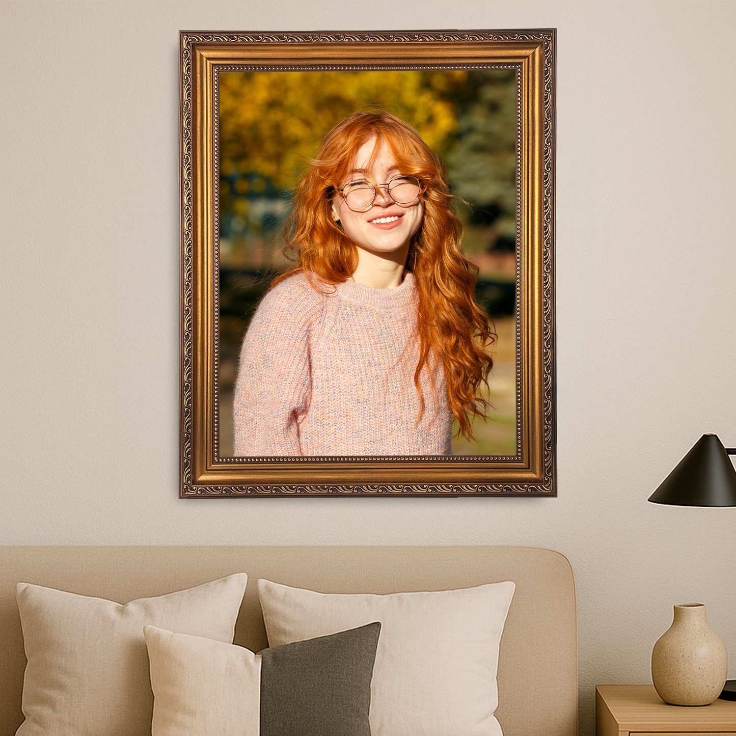 Realistisches Porträt eines Mädchens – personalisiertes Leinwandbild für sie