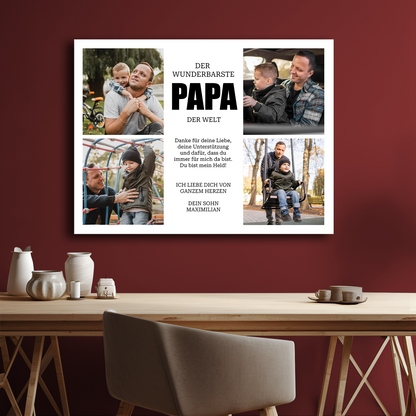 Der wunderbarste Papa – personalisierter Leinwanddruck