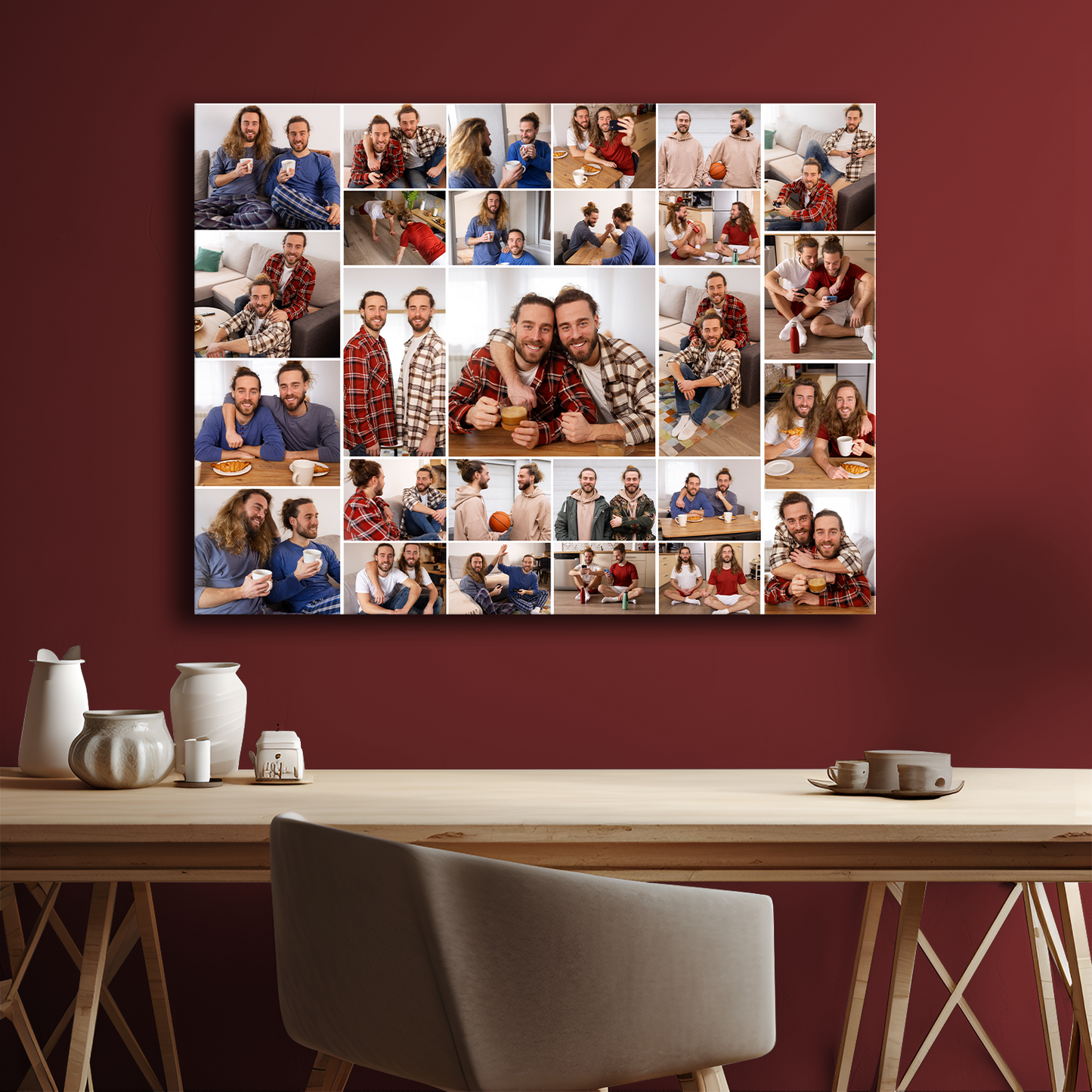 Fotocollage mit meinem Bruder – personalisierter Leinwanddruck für meinen Bruder