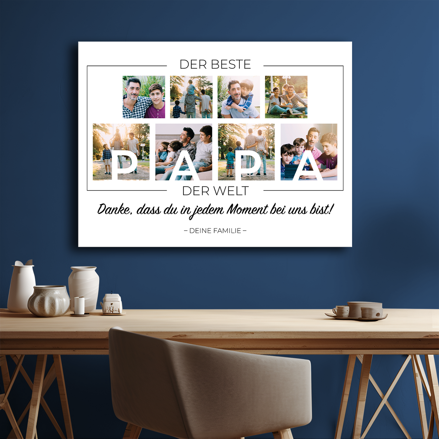 „Der beste Papa der Welt“ – Collage – personalisierter Leinwanddruck