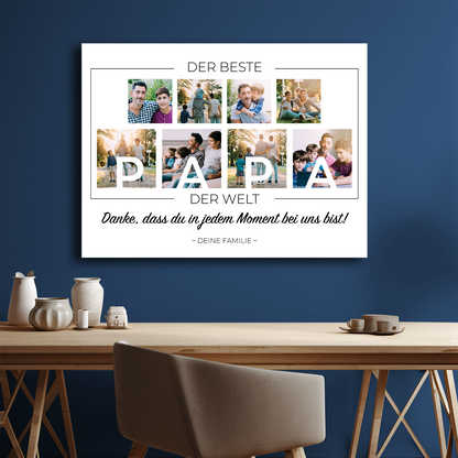 „Der beste Papa der Welt“ – Collage – personalisierter Leinwanddruck