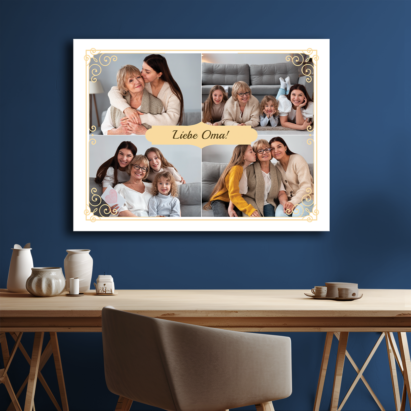 Geliebte Oma! – Collage auf Leinwand für die Oma