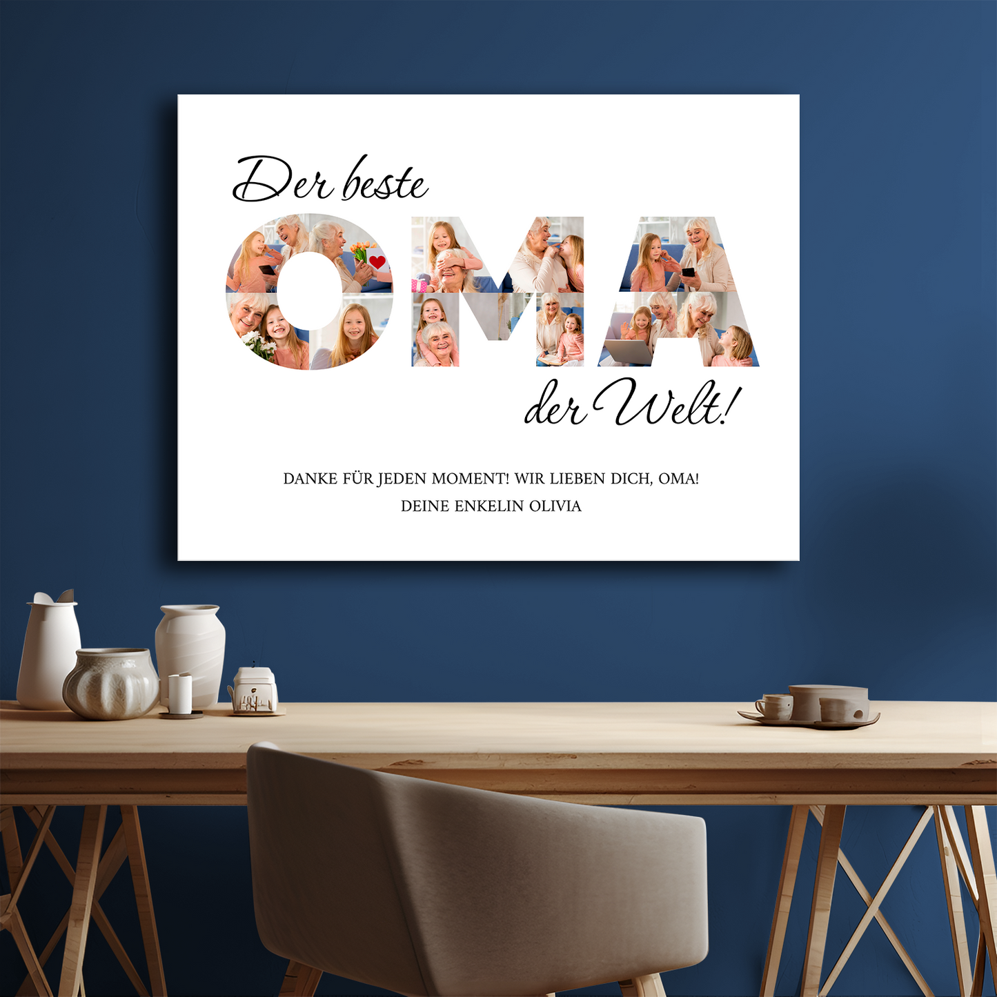Die beste Oma der Welt – eine Collage auf Leinwand für die Oma