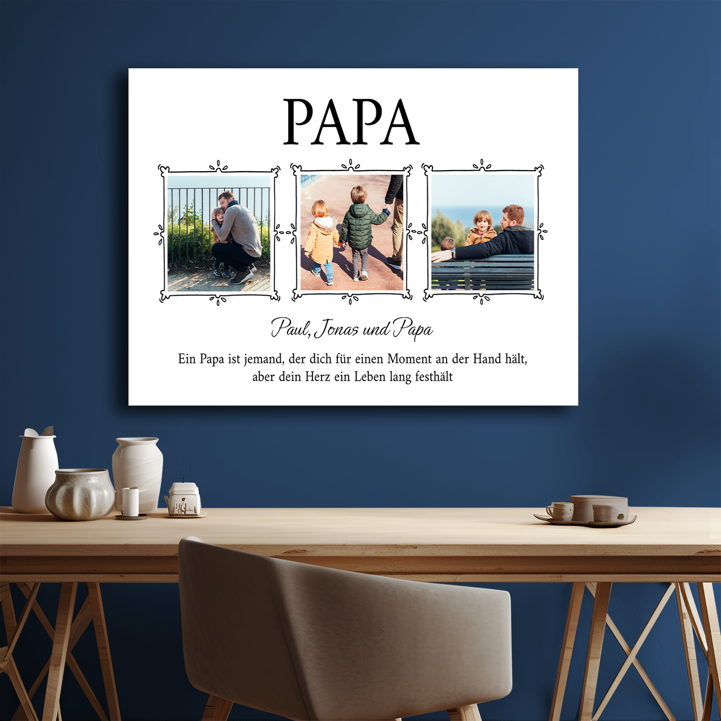 Papa ist jemand ganz Besonderes – personalisierter Leinwanddruck