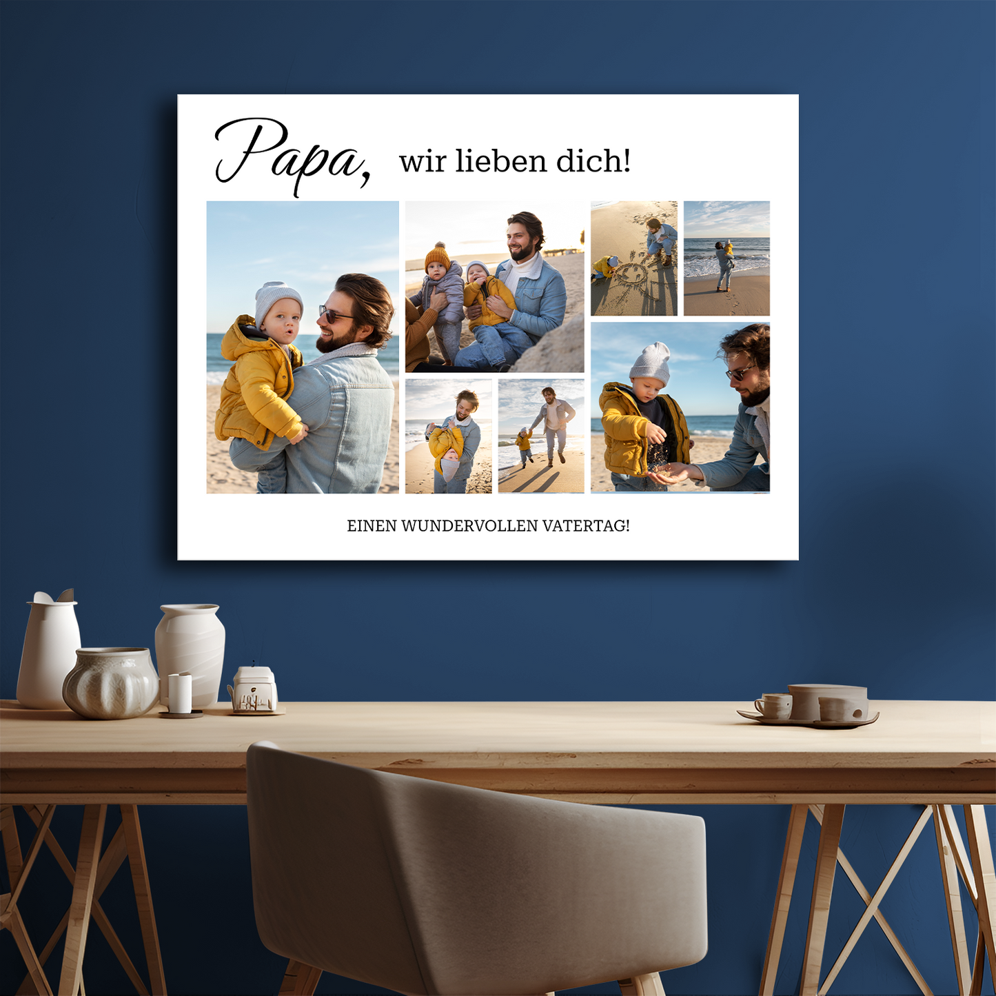 Einen wundervollen Vatertag! – personalisierter Leinwanddruck