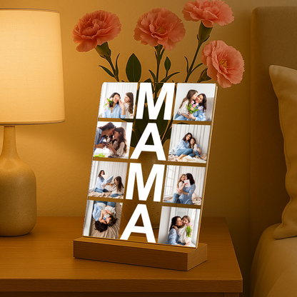 Fotocollage Mama – personalisierter Glasdruck als Geschenk für Mama