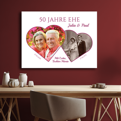 Euer 50. Hochzeitstag – personalisierter Leinwanddruck