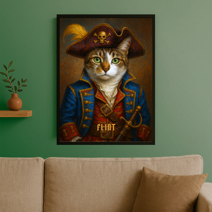 Haustier als Pirat – personalisiertes Poster für Katzenliebhaber