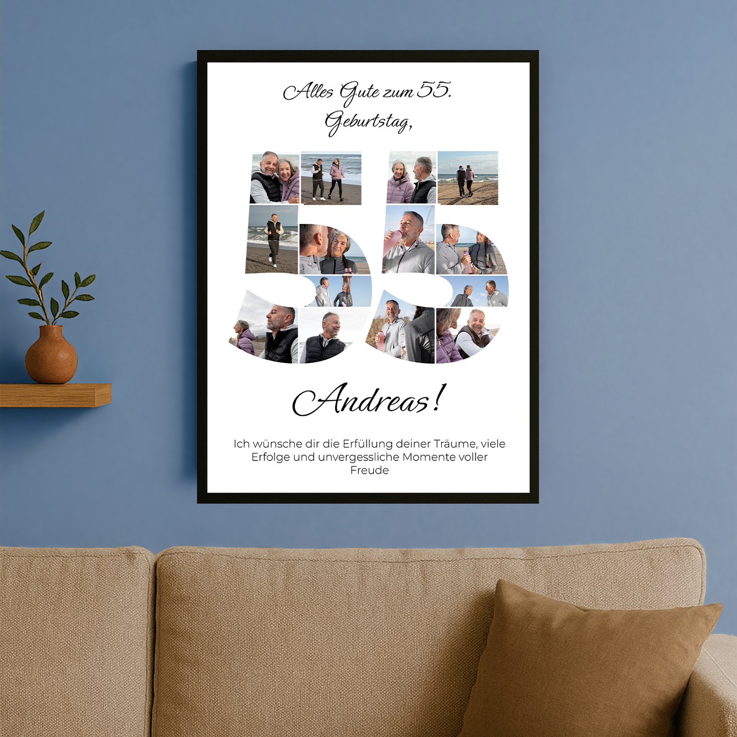 Besondere 55. Geburtstagsfeier - personalisiertes Poster für einen Mann