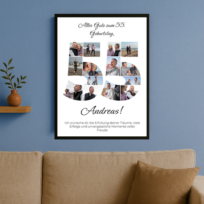 Besondere 55. Geburtstagsfeier - personalisiertes Poster für einen Mann
