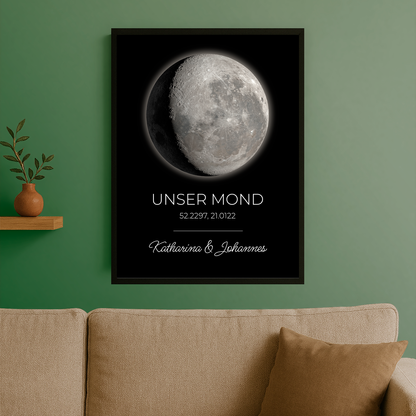 Mond – personalisiertes Poster für Paare