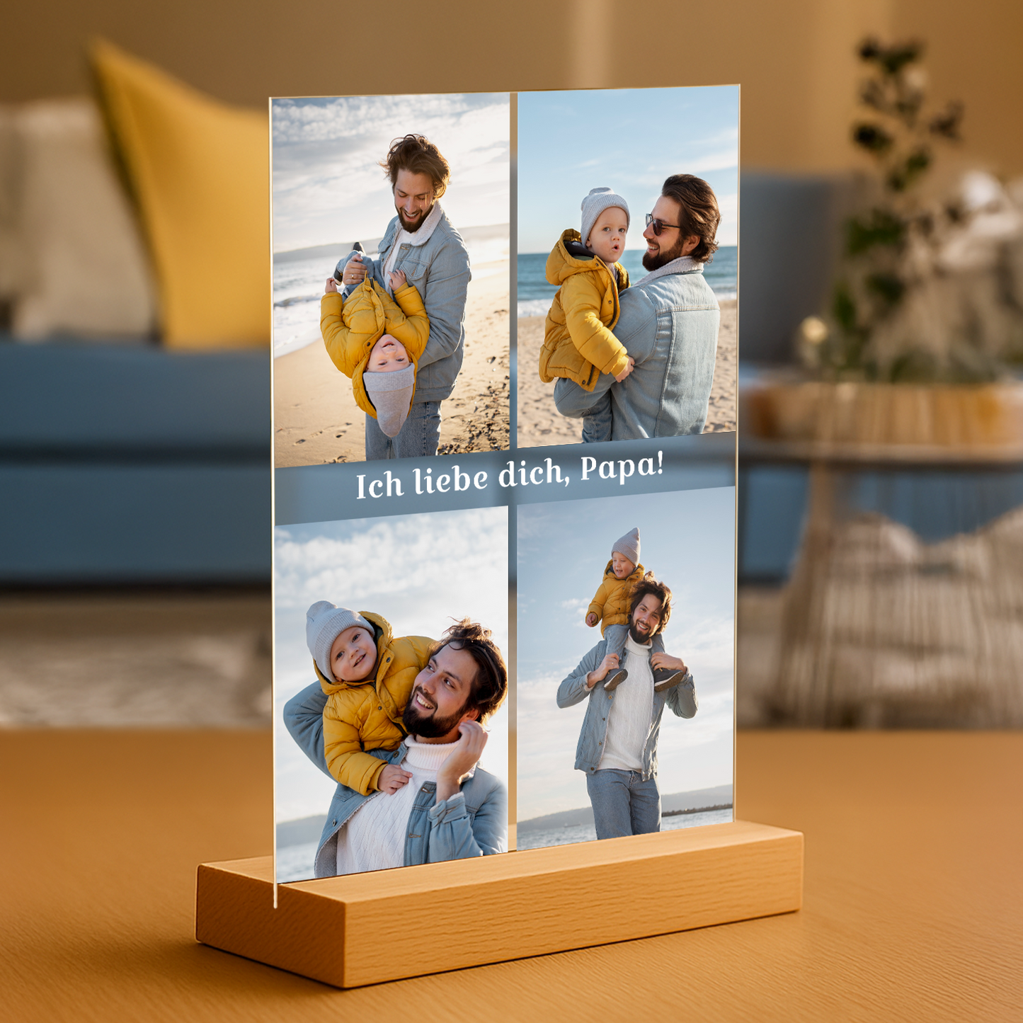 Ich liebe dich, Papa! – personalisierter Glasdruck