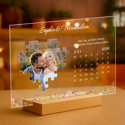 Unsere Geschichte in Puzzleteilen – personalisierter Acrylglasdruck für Paare