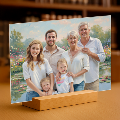 Die ganze Familie im Impressionenstil – Acrylglas Porträt für Eltern