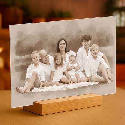 Familie im Coffee-Stil - Acrylglas-Porträt für Eltern