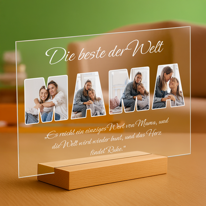 Die beste Mutter der Welt Fotos + Text – personalisierter Druck auf Glas für die Mutter