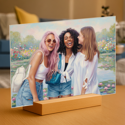 Freundinnen im Monet-Stil - Acrylglas-Porträt für eine Freundin