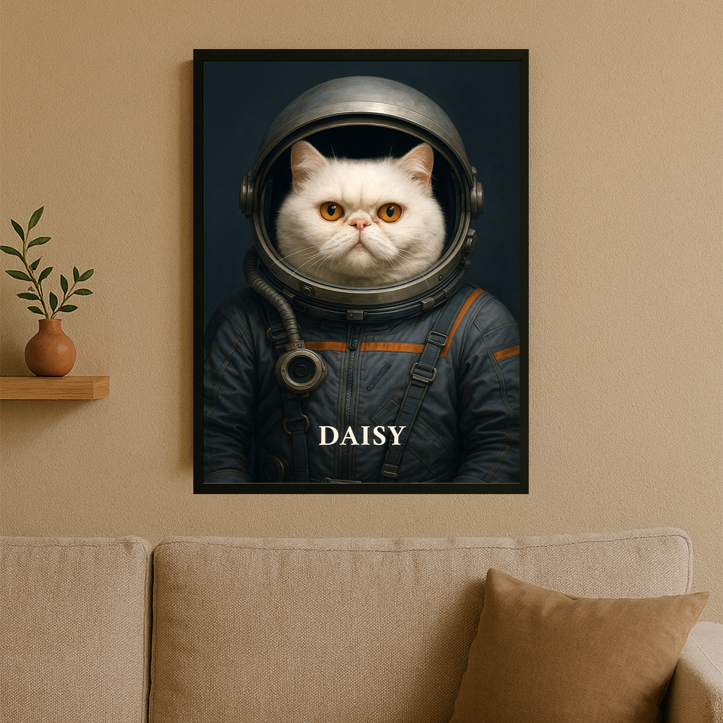 Katze als Eroberer des Weltraums – personalisiertes Poster für Katzenliebhaber