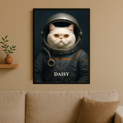 Katze als Eroberer des Weltraums – personalisiertes Poster für Katzenliebhaber