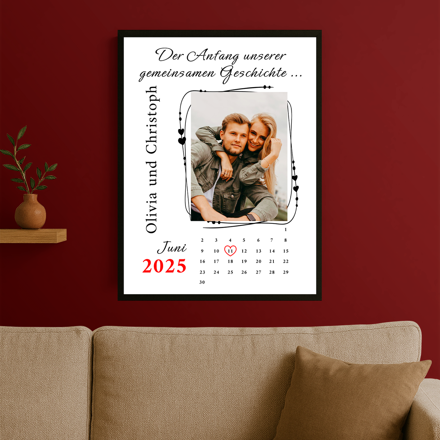 Der Beginn einer gemeinsamen Geschichte – personalisiertes Poster für Paare