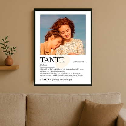 Liebe Tante – personalisiertes Poster für die Tante