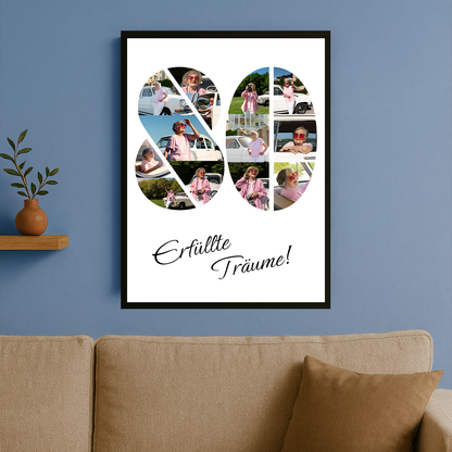 Zum 80. Geburtstag – personalisiertes Poster für die Oma