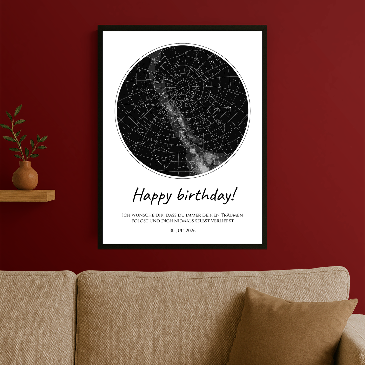 Sternenkarte zum Geburtstag - personalisiertes Poster für Mann