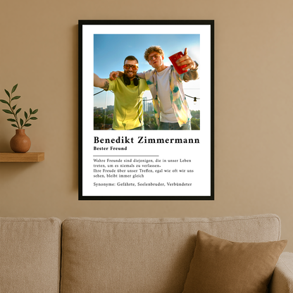 Wahre Freunde - personalisiertes Poster für einen Freund