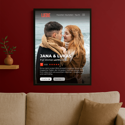 Liebe wie im Film – personalisiertes Poster für Paare