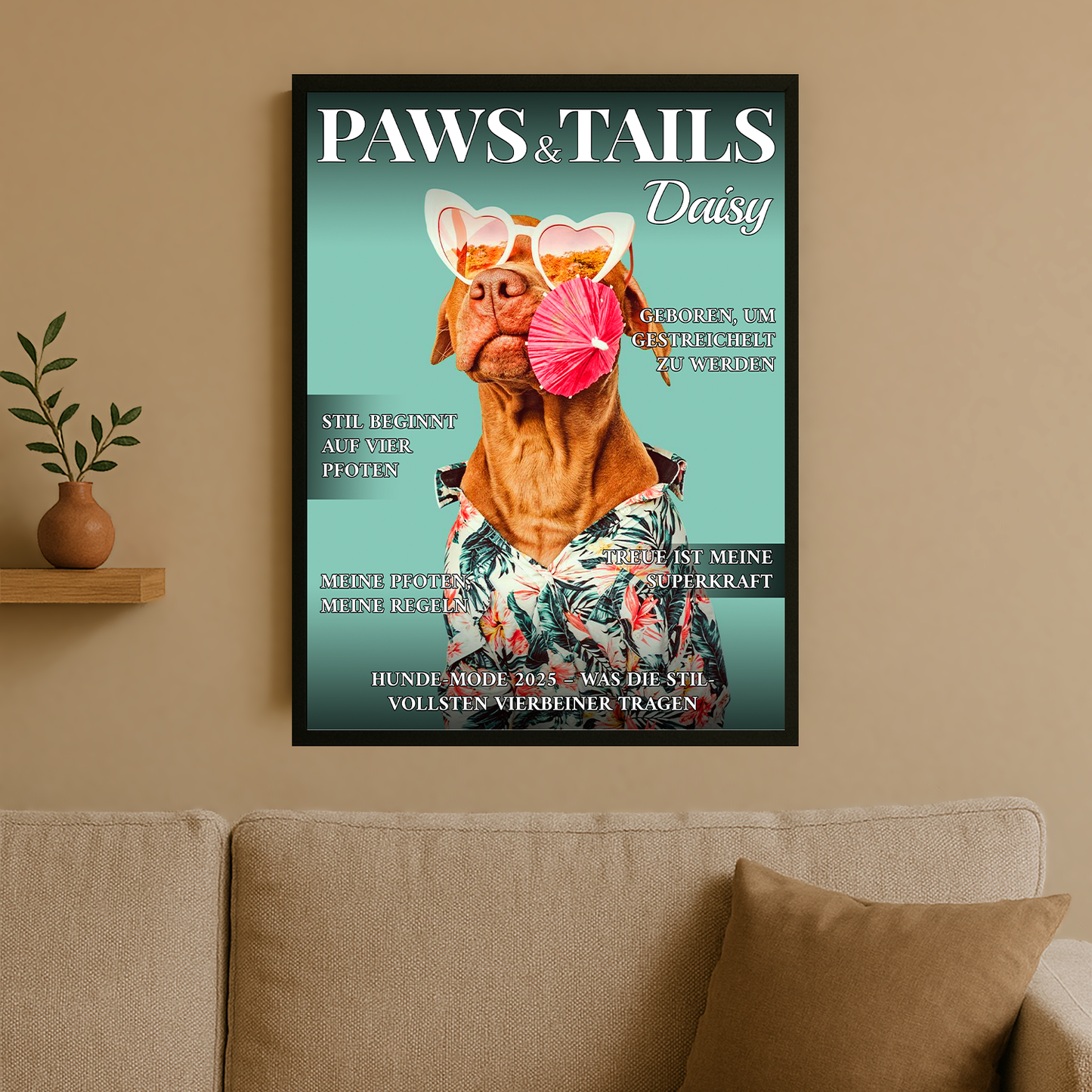 Hund auf dem Cover – personalisiertes Poster für Hundeliebhaber