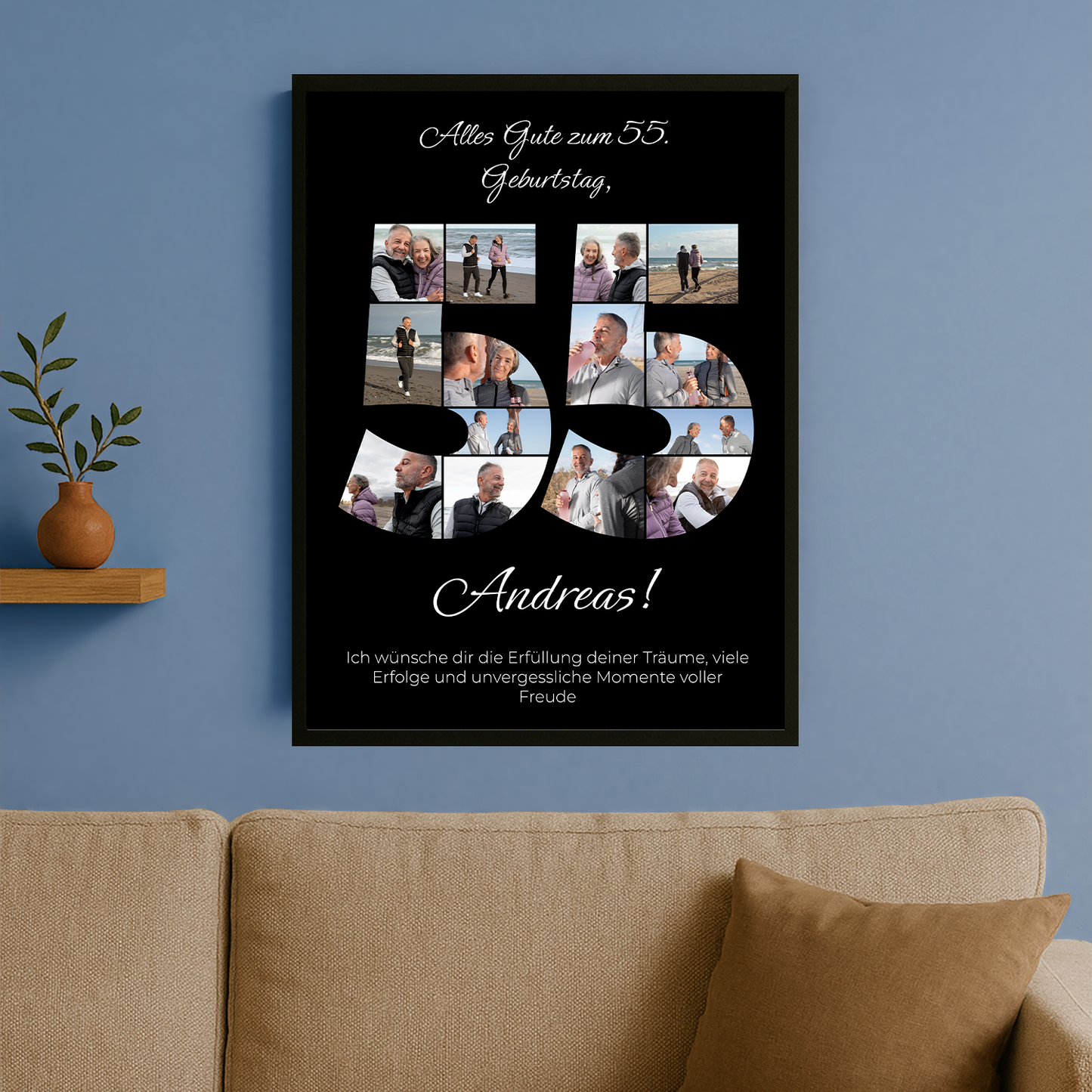 Besondere 55. Geburtstagsfeier - personalisiertes Poster für einen Mann