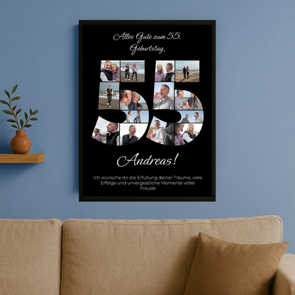 Besondere 55. Geburtstagsfeier - personalisiertes Poster für einen Mann