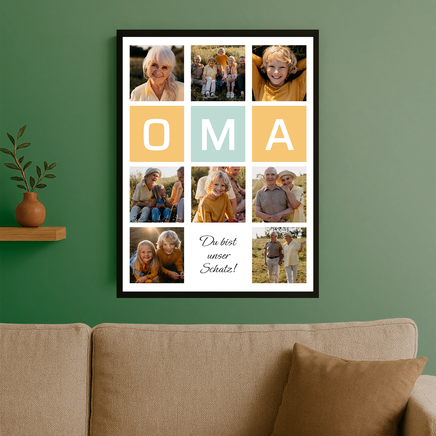 Du bist unser Schatz! – personalisiertes Poster für die Großmutter