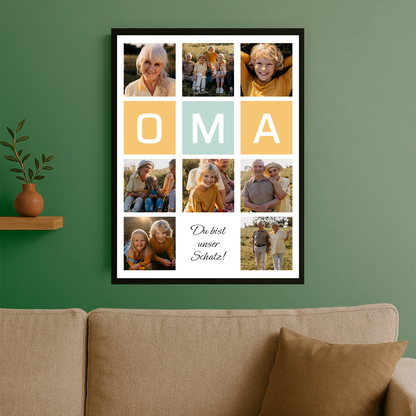 Du bist unser Schatz! – personalisiertes Poster für die Großmutter