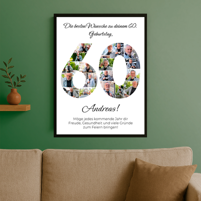 Zum 60. Geburtstag – personalisiertes Poster für ihn
