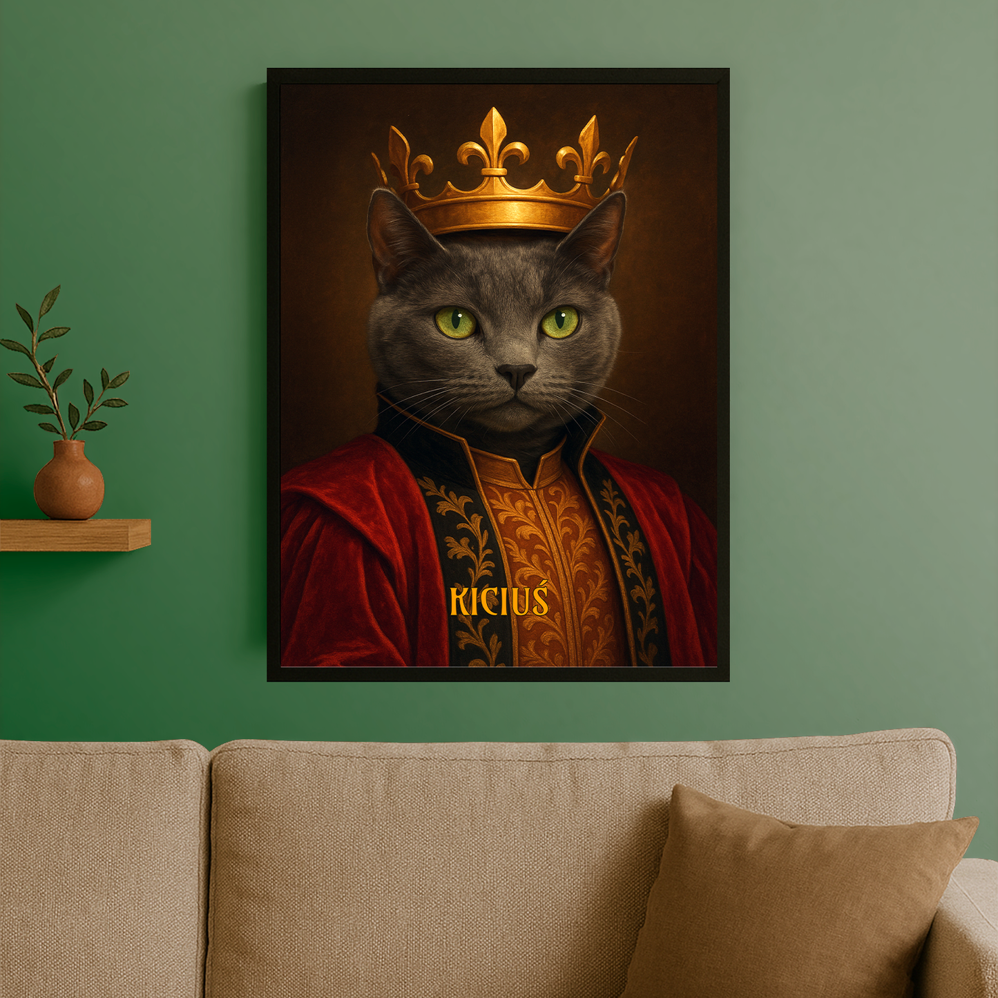 Der Katzenmonarch – ein Porträt auf einem Poster für Katzenliebhaber