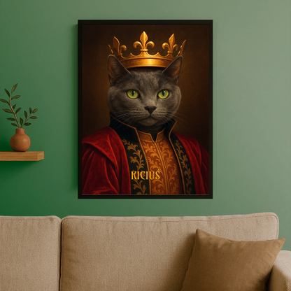 Der Katzenmonarch – ein Porträt auf einem Poster für Katzenliebhaber