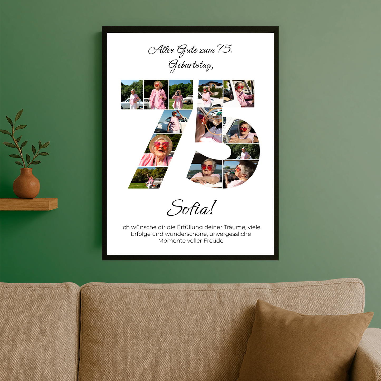 Personalisiertes Poster „75. Geburtstag“ - ein besonderes Geschenk für sie