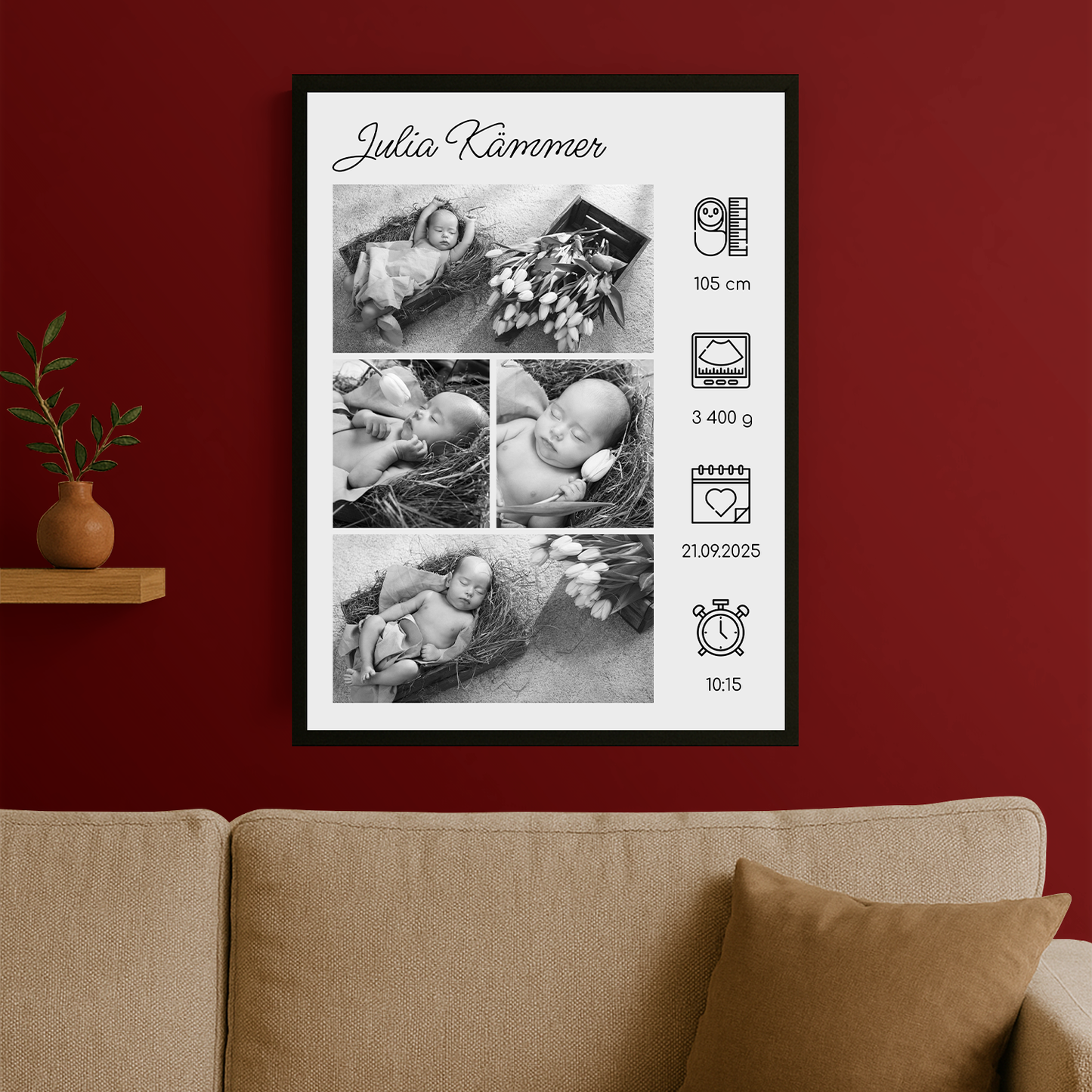 Kinderdatenblatt + Fotos – personalisiertes Poster für Kinder