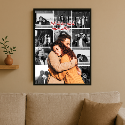 Collage aus 12 Fotos von Verliebten – personalisiertes Poster für Paare