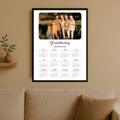 Kalender voller Erinnerungen – personalisiertes Poster für Großeltern