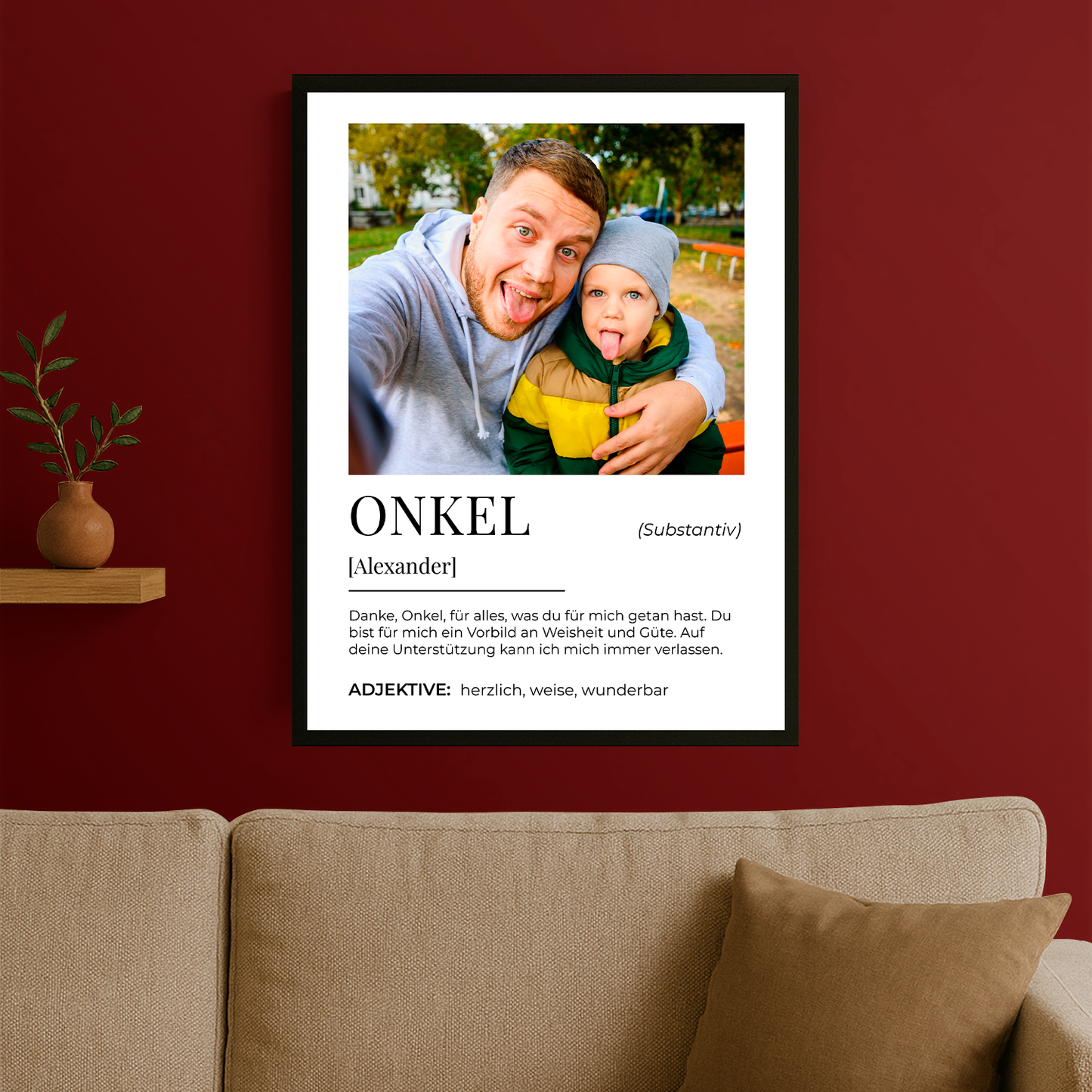 Dankeschön für den Onkel – personalisiertes Poster für den Onkel