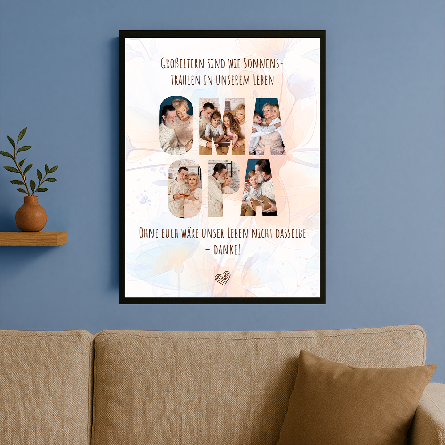 Collage Großmutter und Großvater – personalisiertes Poster für die Großmutter